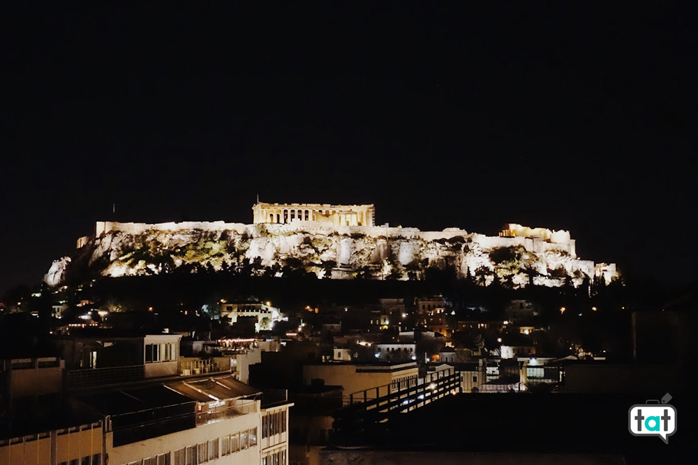 Vista serale terrazza Atene